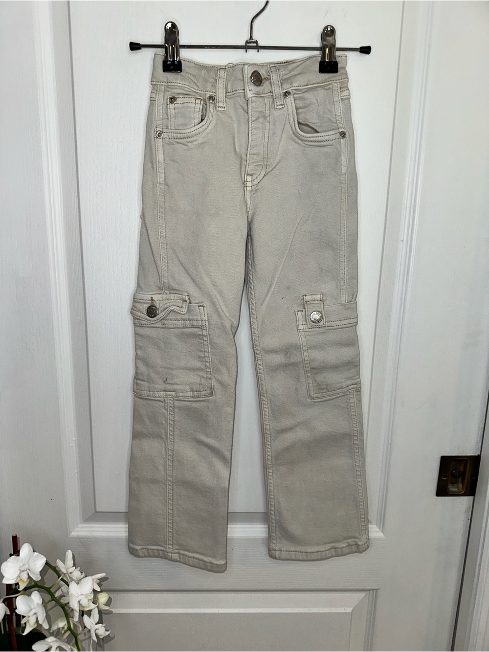 Zara Light Beige Cargo Jeans for Kids